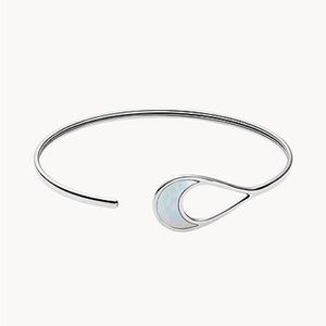 Skagen Agnethe Silver-Tone Stainless Steel and Mother-of-Pearl Bracelet
